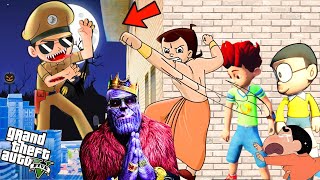 Evil Chhota Bheem Play HIDE & KILL With Franklin, Kicko, Nobita And Hulk | In Gta V