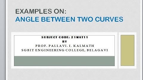 angle between two curves