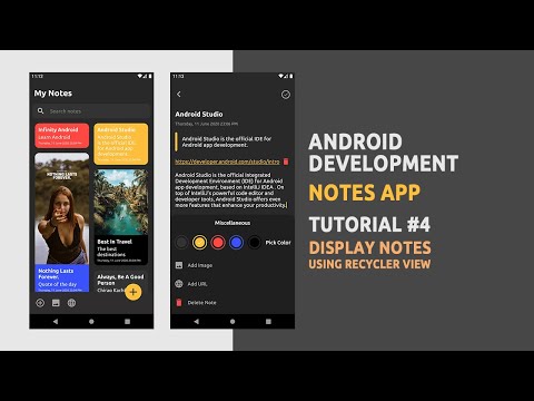 Android Development | Notes App | Tutorial #4 | Display Notes | Recycler View | Android Studio