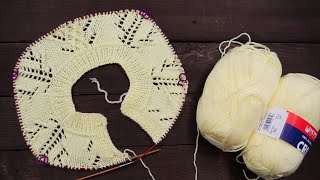 Ажурная кофточка «Лимонад» для девочки спицами (ч1) 🍋 Lace baby cardigan «Lemonade» knitting pattern
