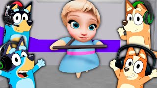 Bluey & Bingo Escape FROZEN'S ELSA PRISON RUN!