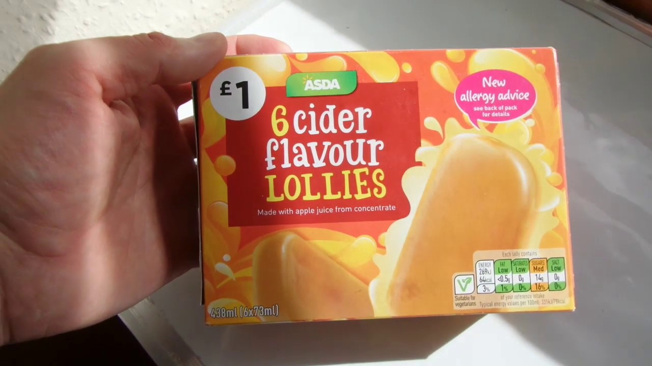 i ASDA Cider flavour lollies Леденцы со вкусом сидра мороженное buy in