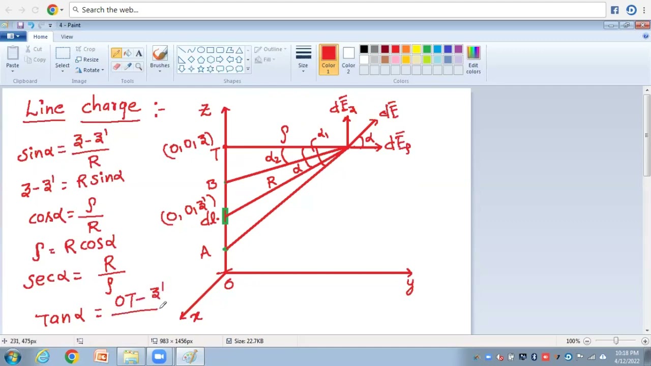 Electric Field due to Continuous Line Charge Distribution || Line Charge Derivation