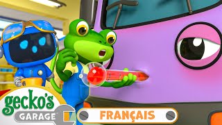 Bobby le bus est malade | ｜Le Garage de Gecko｜Camions pour enfants