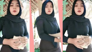 Janda desa cantik jualan pecel di kampung, Hijab style HGD2113