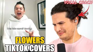 The BEST Miley Cyrus  Flowers TikTok Covers (Vocal Coach Reacts)