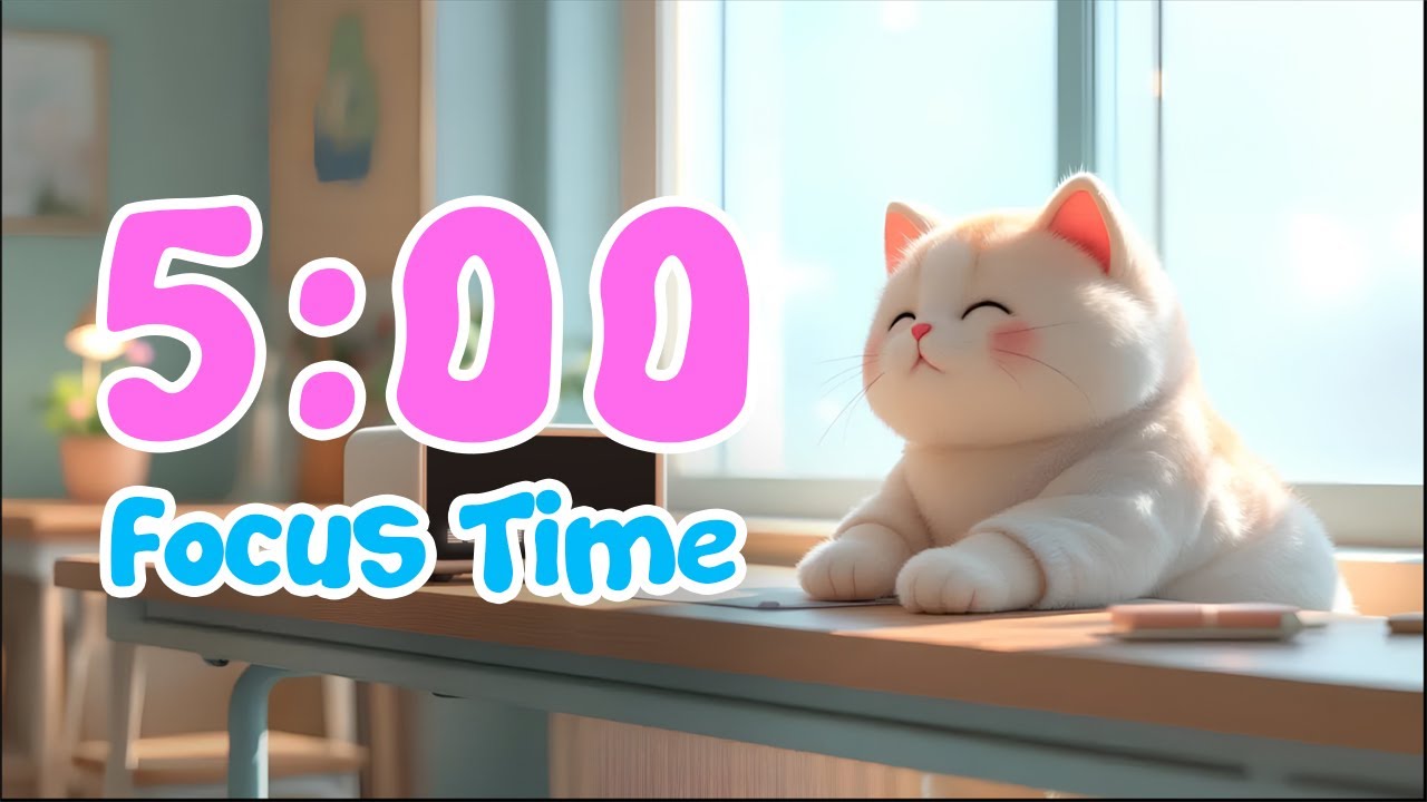 5 Minute Timer for Classroom with Relaxing Classroom Music – Calm Focus & Study Timer