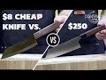 $8 Cheap Kitchen Knife vs Expensive kitchen knife $250