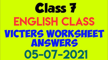 Class 7 English Worksheet | Today