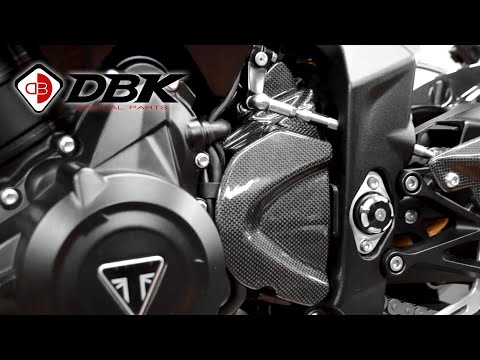 DBK GLOSSY CARBON SPROCKET COVER TRIUMPH STREET TRIPLE 765 S / R / RS 2017-2023 video