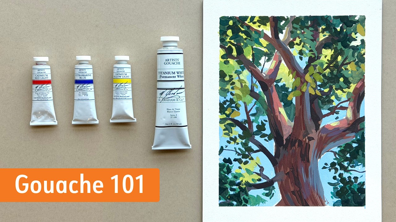 Gouache for Beginners Paint a Simple Tree (Step by Step)