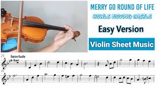 [Free Sheet] Howl's Moving Castle Theme (Merry Go Round Of Life) - Violin Cover With Sheet Music Resimi