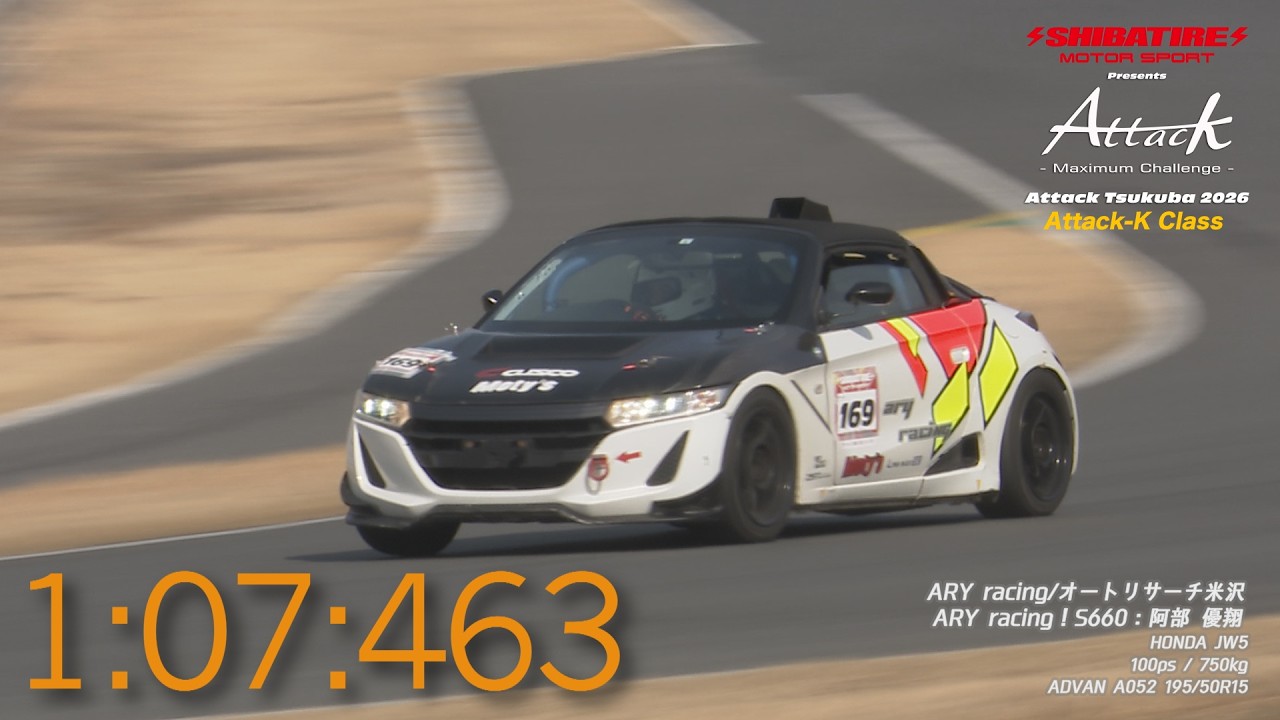 Shibatire presents Attack Tsukuba 2026：ARY racing ！S660/阿部 優