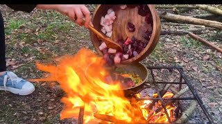 Cooking lamb's liver in the fire in my own way! The most delicious food