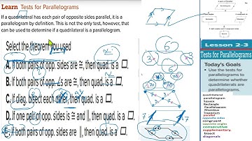 video 3  10 GEN CH2 Quadrilaterals Lesson3 Tests for Parallelograms