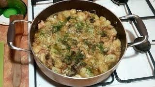 Картошка с мясом, грибами и сыром без духовки! Картошка с мясом, грибами и сыром без духовки!