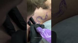 Тату На Шее Для Парня -  Реалистичная Змея. Стильная Татуировка От Мастера Kot Tattoo Studio