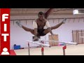 YOUNG GYMNAST COURTNEY TULLOCH  ON PARALLEL BARS