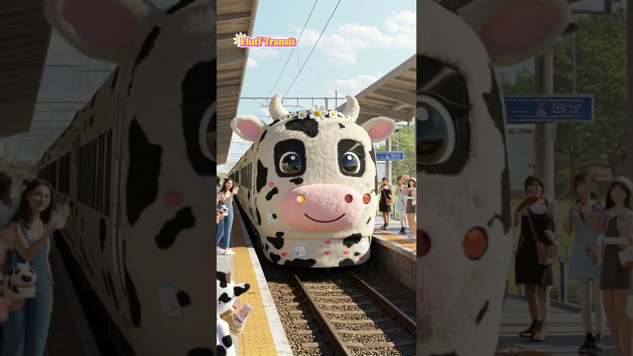 This Fluffy Cow Train Is Too Strong… and Too Soft 💚😳🚆