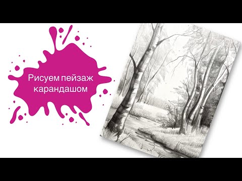 Рисуем лесной пейзаж простым карандашом! 🍃