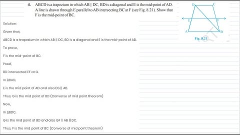 ABCD is a trapezium in which AB || DC, BD is a diagonal and E is the mid-point of AD.