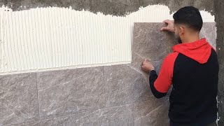 Wall tiles installation👍🏻: مع شرح أساسيات تركيبه بالإتقان