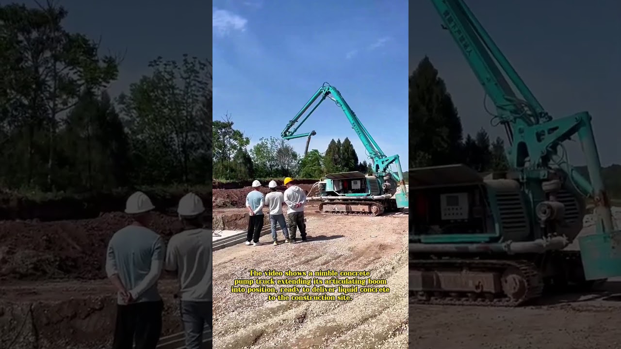 Precision Pouring: Compact Pump Truck Prepares for Concrete Placement