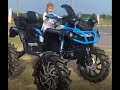 Small girl drives biggest quad bike  outlander quad bike atv 2020  shorts  extreme quad bike