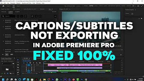 How to fix Captions or Subtitles not Exporting in Adobe Premiere Pro (2023)