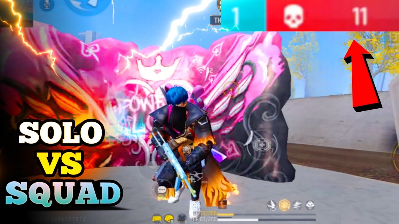 11 KILL IN FREE FIRE SOLO VS SQUAD FULL MAP GAMEPLAY 🎮 - YouTube