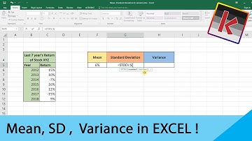 How to calculate Mean, Standard Deviation & Variance in Excel 2016