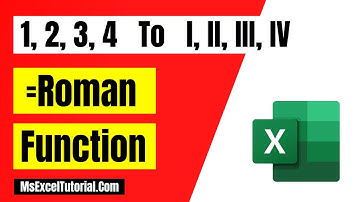 How to Use Roman Function In Excel