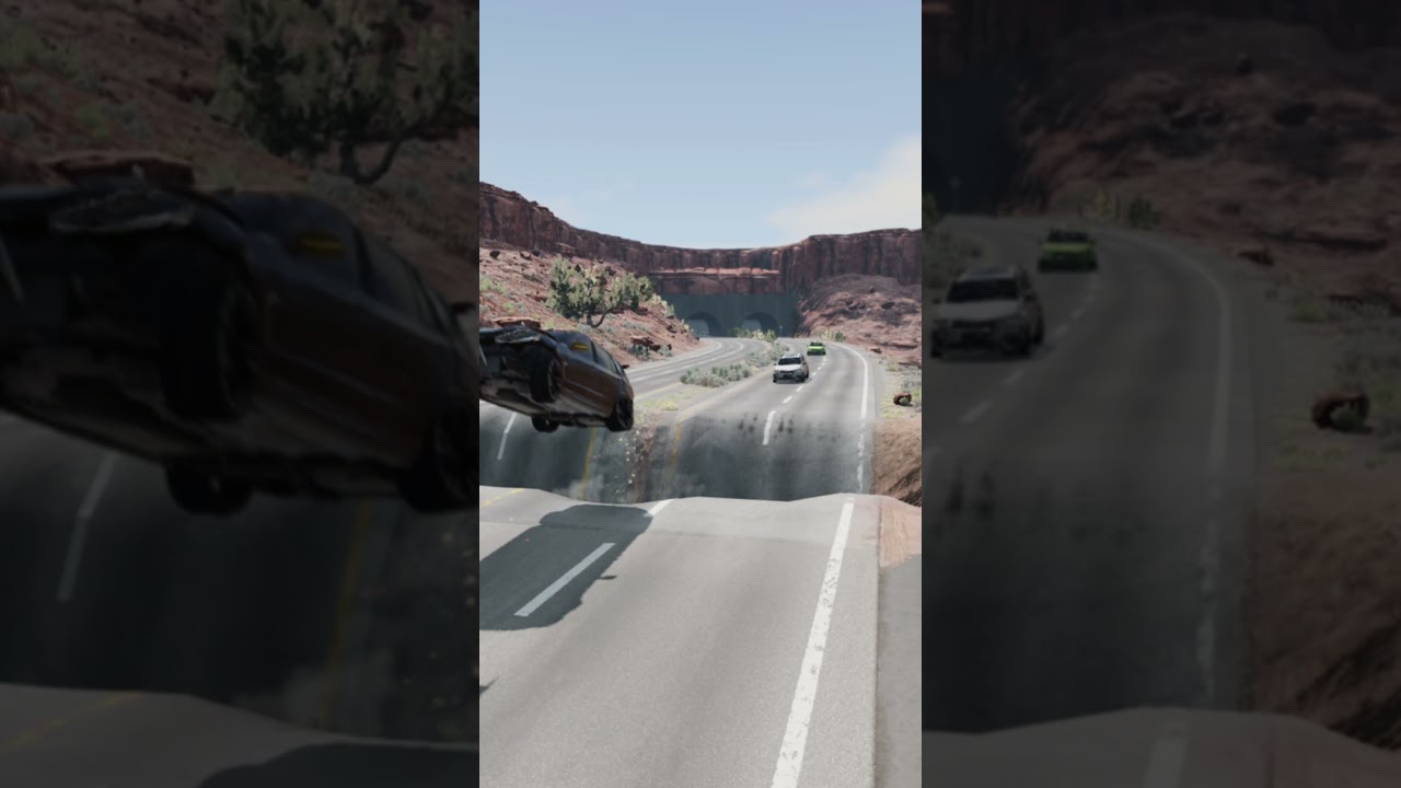 Fire Cars vs Giant Pit Bollards Crashes😑 - BeamNG.Drive