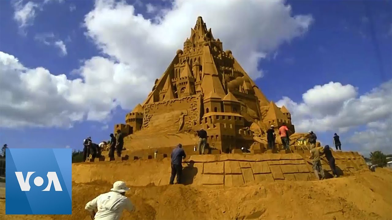 World’s Tallest Sandcastle Built in Denmark YouTube