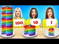 100 Layers of Food Decorating Challenge | Epic Battle with Desserts & Snacks for 24 HRS by RATATA