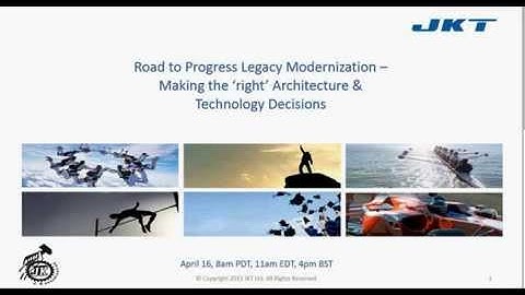 Road to Progress Legacy Modernization – Making Architecture & Technology Decisions: JK Tech
