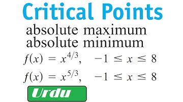 Finding critical point,absolute maximum and minimum || Thomas calculus exercise 4.1 solution || Urdu