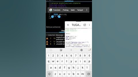 TIPE DATA, VARIABEL, PERINTAH INPUT OUTPUT BAHASA C DENGAN CPP DROID