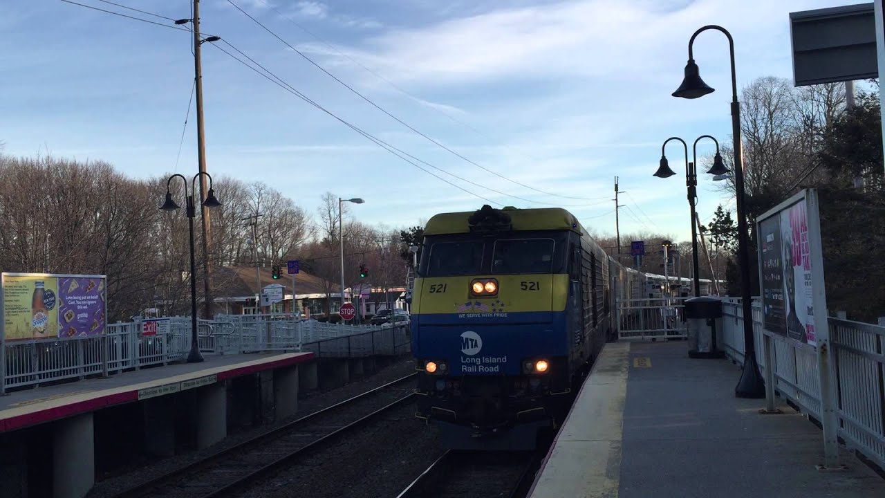 LIRR Port JeffPenn Station Train 615 arrives at Stony Brook 3/16/15