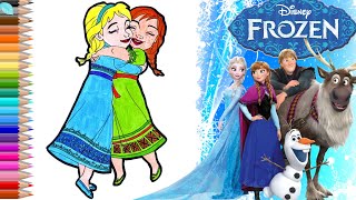 How to draw Anna and Elsa from Frozen // Как нарисовать Анну и Эльзу