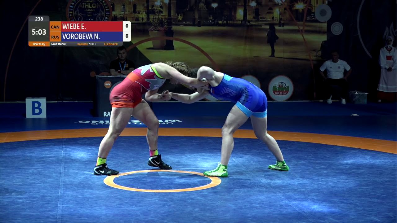 GOLD WW - 76 kg: E. WIEBE (CAN) v. N. VOROBEVA (RUS)