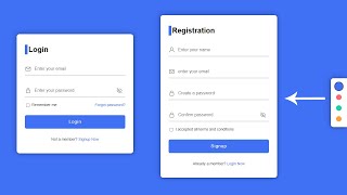 Color Switch Animated Login & Signup Form using Html, CSS & JavaScript screenshot 4