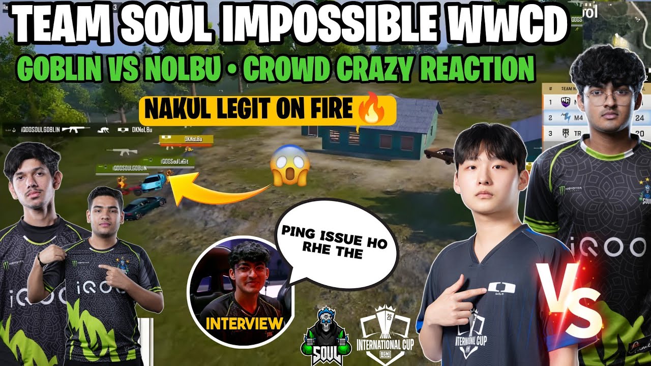 Team SouL Impossible Wwcd😱 Goblin vs Nolbu, Crowd Crazy Reaction🥵 Nakul & Legit On Fire🔥 Team Soul🚀