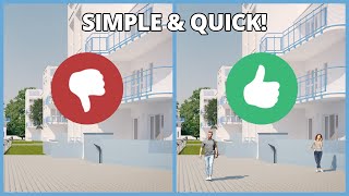 Inserting people cutouts to Archviz project in post production