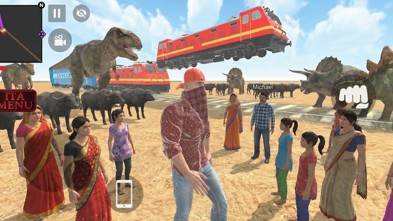 Flying train dinosaur Franklin's family Michael's family everyone attacked by dinosaurs train 