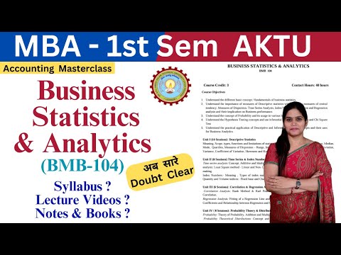 Business Statistics & Analytics | MBA -1st Semester | AKTU | 2025 | Lectures | Syllabus | Notes |