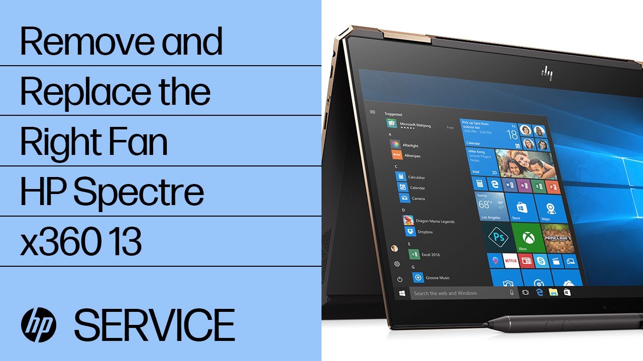 Remove And Replace The Right Fan Hp Spectre X360 13 Hp Youtube