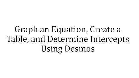 Graph, Complete a Table, and Determine Intercepts Using Desmos