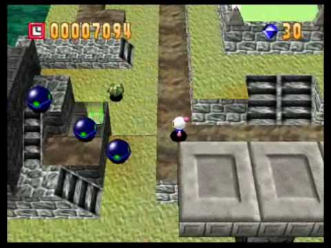 Bomberman 64 – World 1: Green Garden – Stage 1: "Untouchable Treasure" (Gold Cards and Custom Balls)