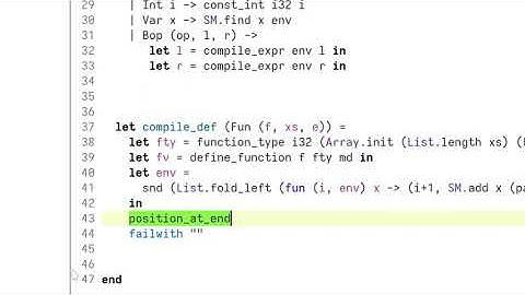 Arithmetic Compiler in OCaml with LLVM Bindings